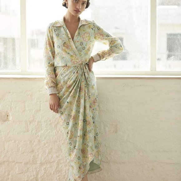 Hemant & Nandita Dresses & Skirts - Hemant & Nandita Tiana 921 Overlap Dress in Mint